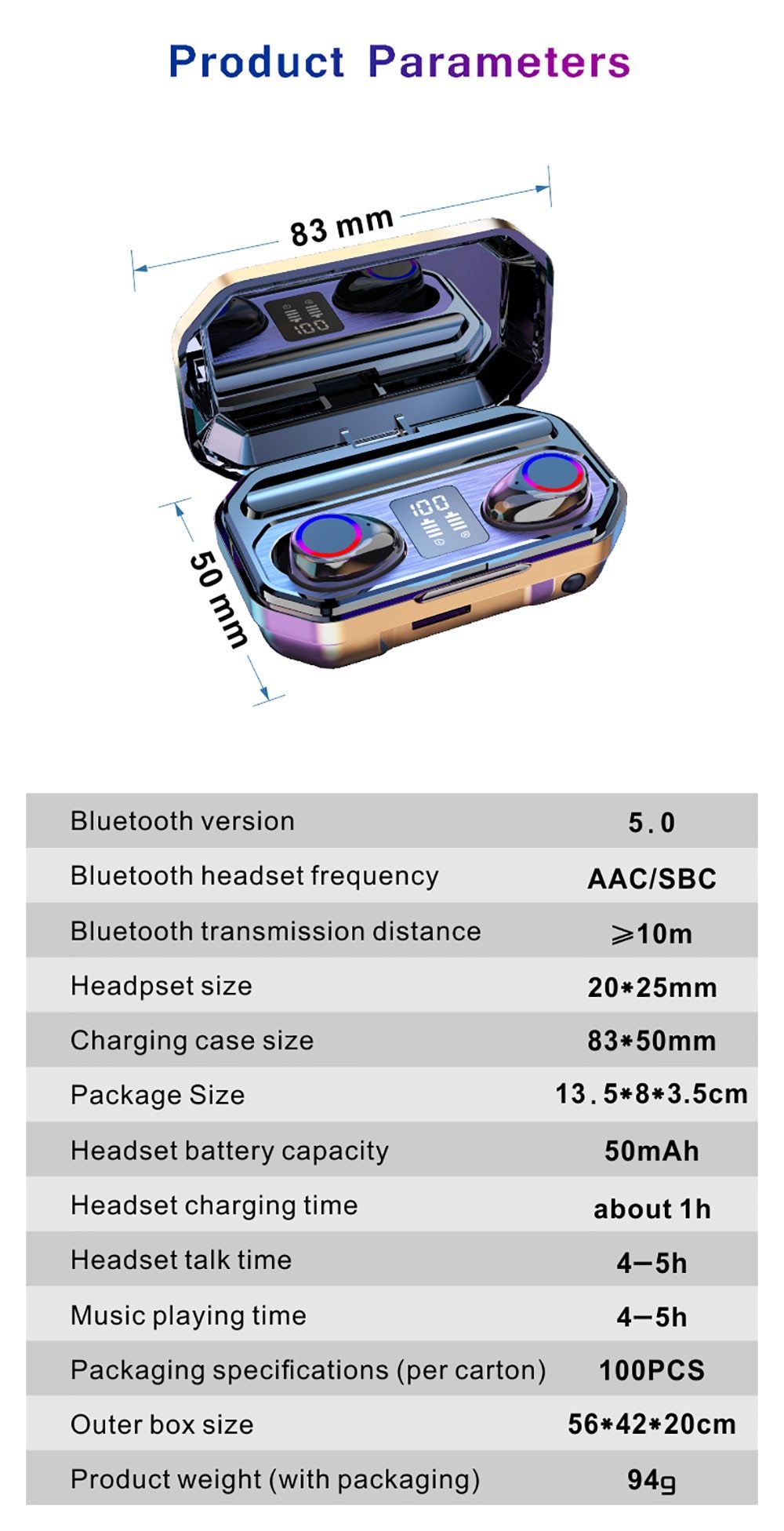 Bluetooth 3D Surround Sound Earbuds